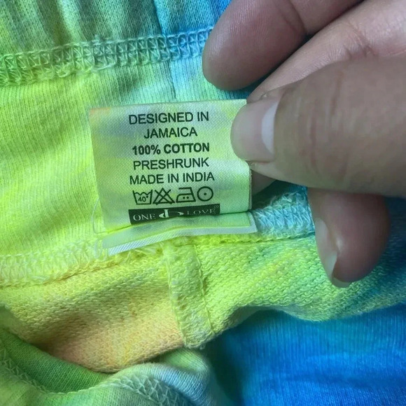 OneLove Jamaica Womens M Pull On Shorts StreetwearTassel Hem Tie Dye Drawsring - Picture 4 of 7